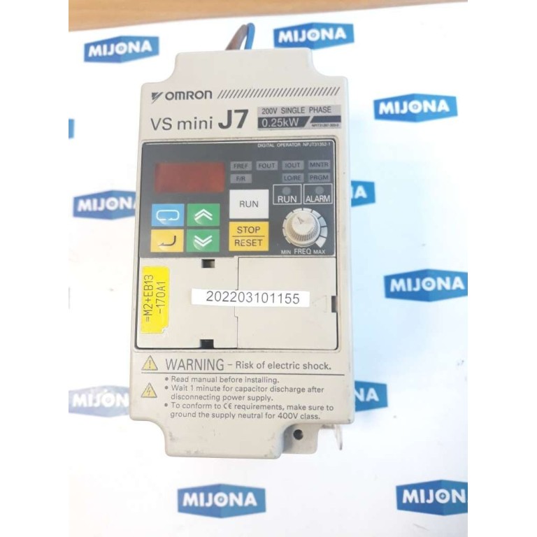 OMRON VS MINI J7 200V SINGLE PHASE 0,25KW CIMR JZAZB0P2 INVERTER DRIVE OMRON VS MINI J7 200V SINGLE PHASE 0,25KW CIMR JZAZB0P2 INVERTER DRIVE