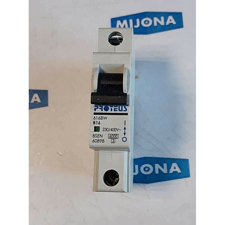 PROTEUS CIRCUIT BREAKER 616BW B16 230-400V BSEN 60898 new old stock PROTEUS CIRCUIT BREAKER 616BW B16 230-400V BSEN 60898 new old stock
