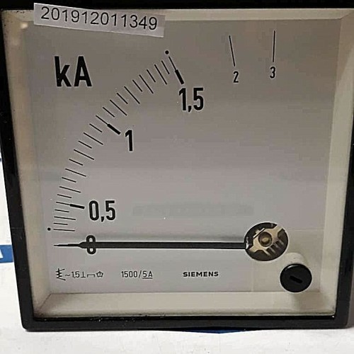SIEMENS AMPEREMETER AC 0-3 kA 96x96mm