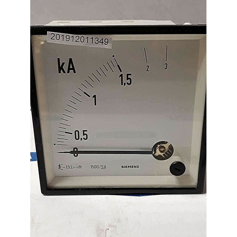 SIEMENS AMPEREMETER AC 0-3 kA 96x96mm