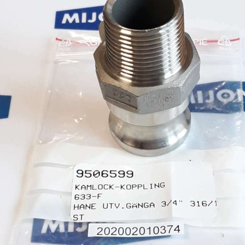 KAMLOK 633 FB Vaterteil Typ F mit 3/4 Außengewinde Edelstahl SST 130608 21