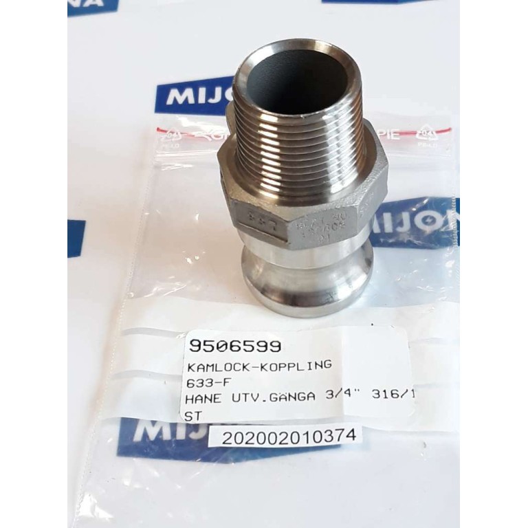 KAMLOK 633 FB Vaterteil Typ F mit 3/4 Außengewinde Edelstahl SST 130608 21