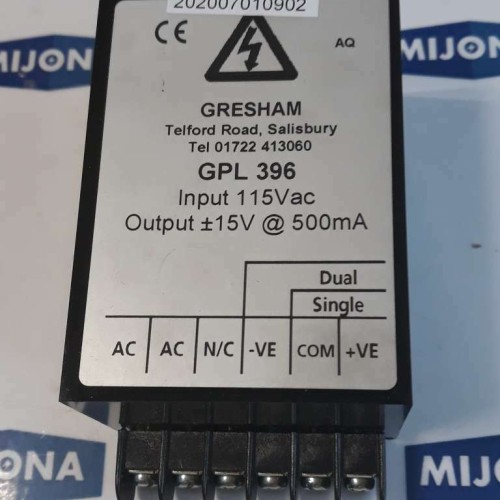 GRESHAM GPL 396 IN: 115VAC OUT: +-15V 500mA NEW OLD STOCK