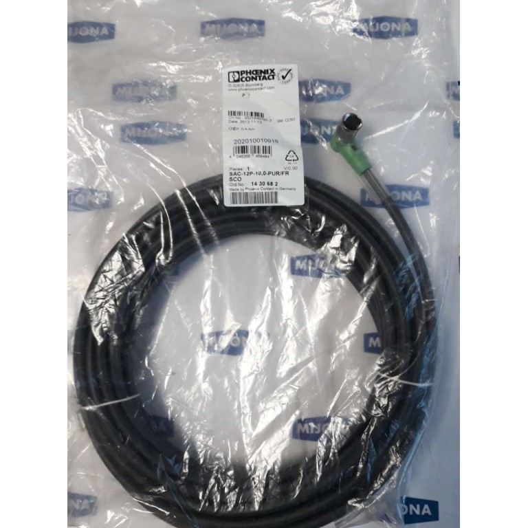 Phoenix Contact SAC 12P 10,0 PUR FR SCO 14 30 68 2 CABLE 10M M12 NEW OLD STOCK