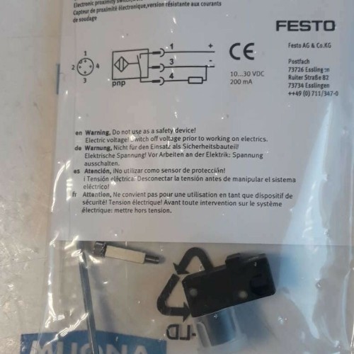 Festo SMTSO 8E PS M12 LED 24 191986 PROXIMITY SWITCH Festo SMTSO 8E PS M12 LED 24 191986 PROXIMITY SWITCH