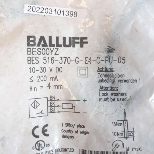 BALLUFF BES00YZ INDUCTIVE SENSOR BES 516 370 G E4 C PU 05 10V 30VDC 200mA