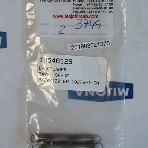 Lesjöfors stockholms fjäder AB 3479 SF DF 2X20X120 EN 10270 1 SM Price for 2 psc