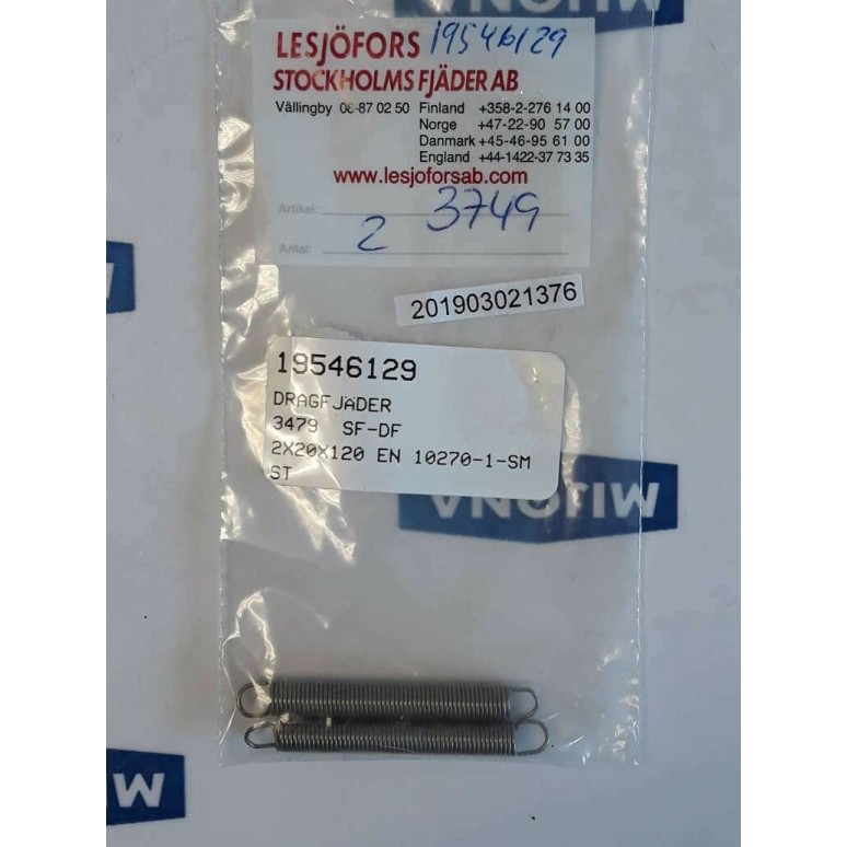 Lesjöfors stockholms fjäder AB 3479 SF DF 2X20X120 EN 10270 1 SM Price for 2 psc Lesjöfors stockholms fjäder AB 3479 SF DF 2X20X120 EN 10270 1 SM Price for 2 psc