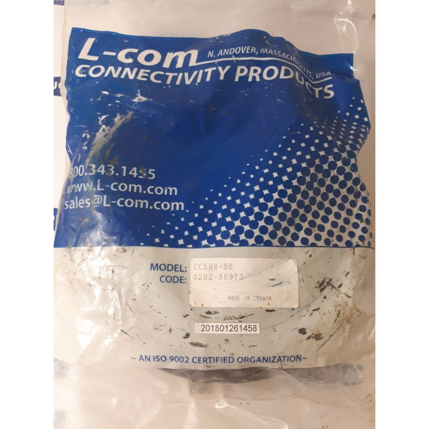 L-com CC59B-50 Cable 0202-86973 L=15m (new old stock) L-com CC59B-50 Cable 0202-86973 L=15m (new old stock)