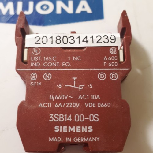 Siemens 3SB14 00-0S Kontaktelement Taster Schaltelement AC11 6A 220V