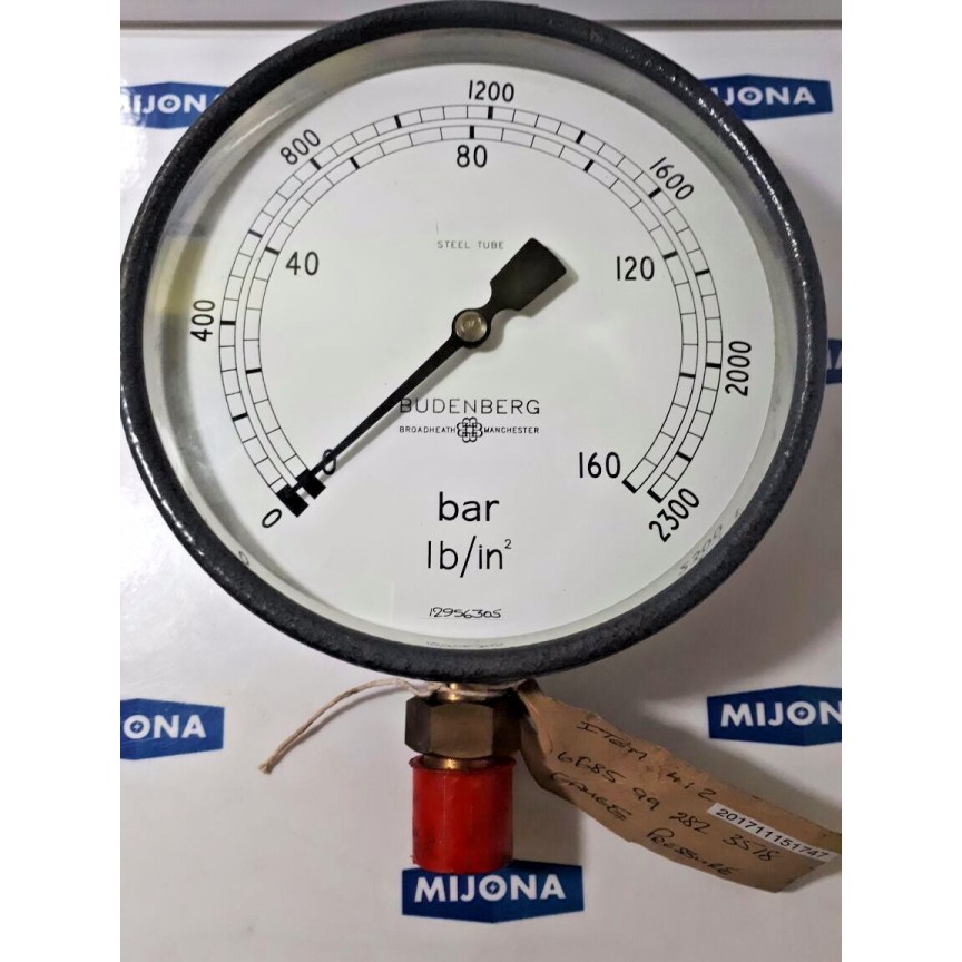 Budenberg 12956305 Broadheath Manchester Pressure Gauge 6685992823518 Item 412