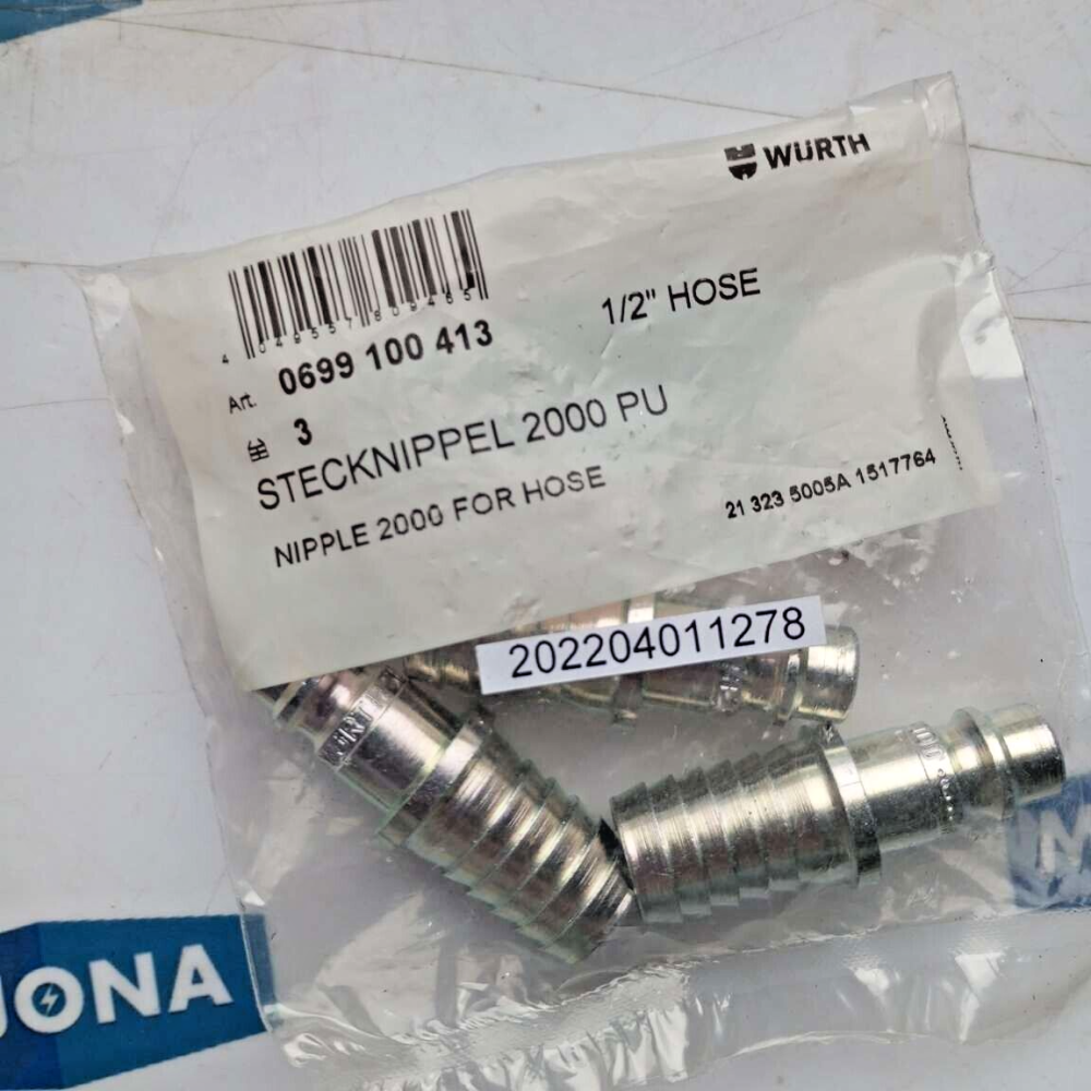 Würth 0699 100 413 1/2 hose stecknippel 2000PU nipple 2000 for hose 0699100413