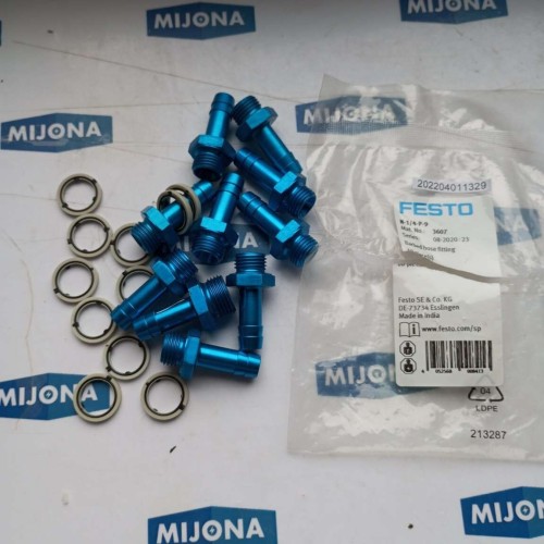 FESTO N 1 4 P 9 3607 BARBED HOSE FITTING price for 10 psc N-1/4-P-9NEW OLD STOCK FESTO N 1 4 P 9 3607 BARBED HOSE FITTING price for 10 psc N-1/4-P-9NEW OLD STOCK