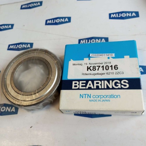 NTN 6210ZZC3  DEEP GROOVE BALL BEARING 6210ZZC3 5K 6210 ZZ C3 NEW OLD STOCK