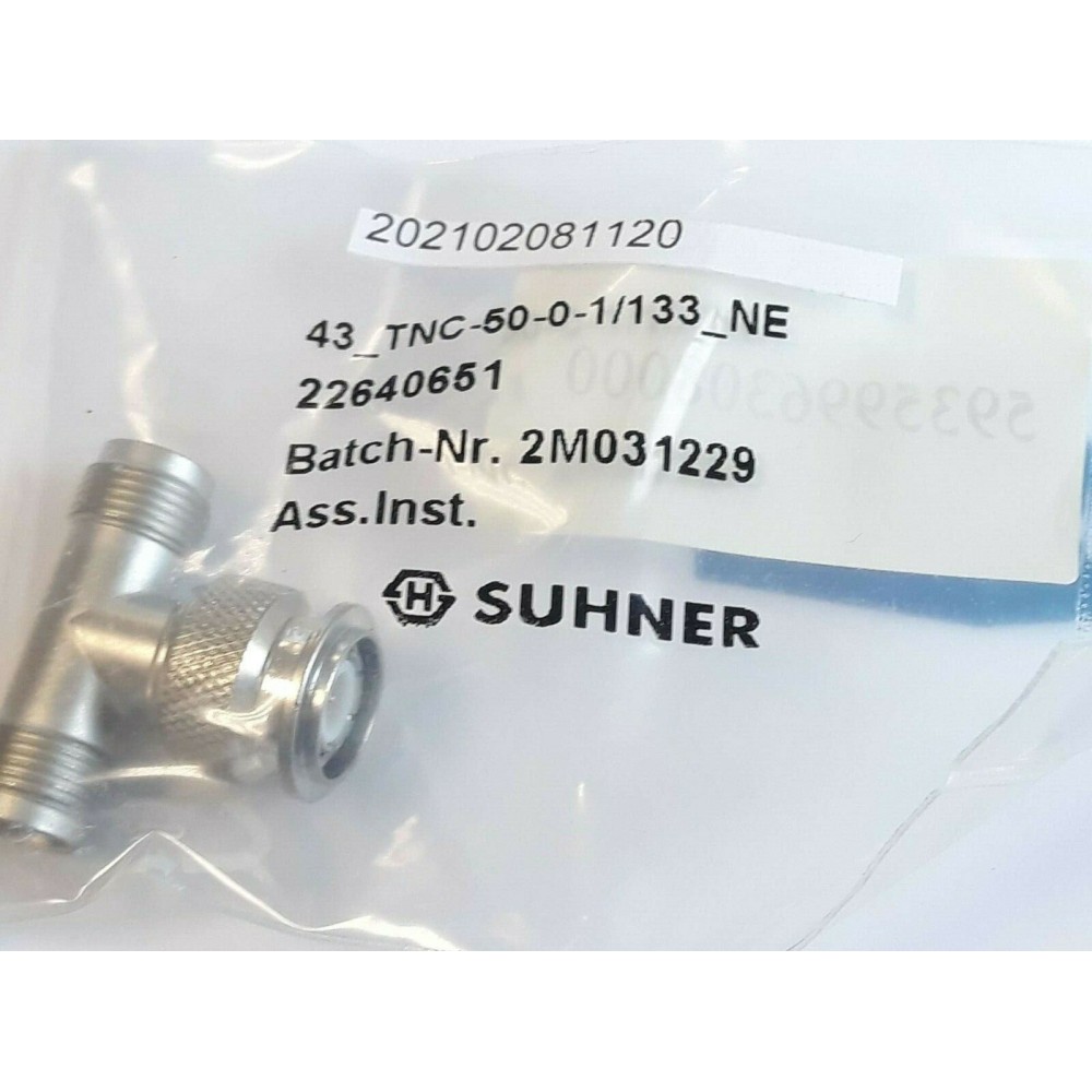 SUHNER 43 TNC 50 0 1 133 NE ADAPTOR CONNECTOR 22640651 2M031229 5935996308000