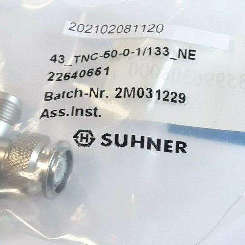 SUHNER 43 TNC 50 0 1 133 NE ADAPTOR CONNECTOR 22640651 2M031229 5935996308000