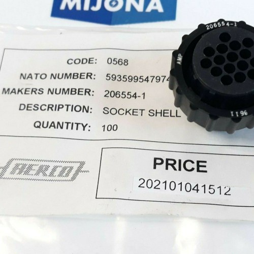AERCO socket shell AMP 206554-1 9611 Te Connectivity (NEW OLD STOCK)