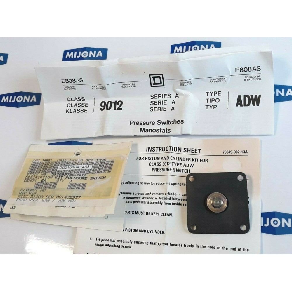 SQUARE D KIT PRESSURE SWITCH CLASS 9012 SERIES A TYPE ADW