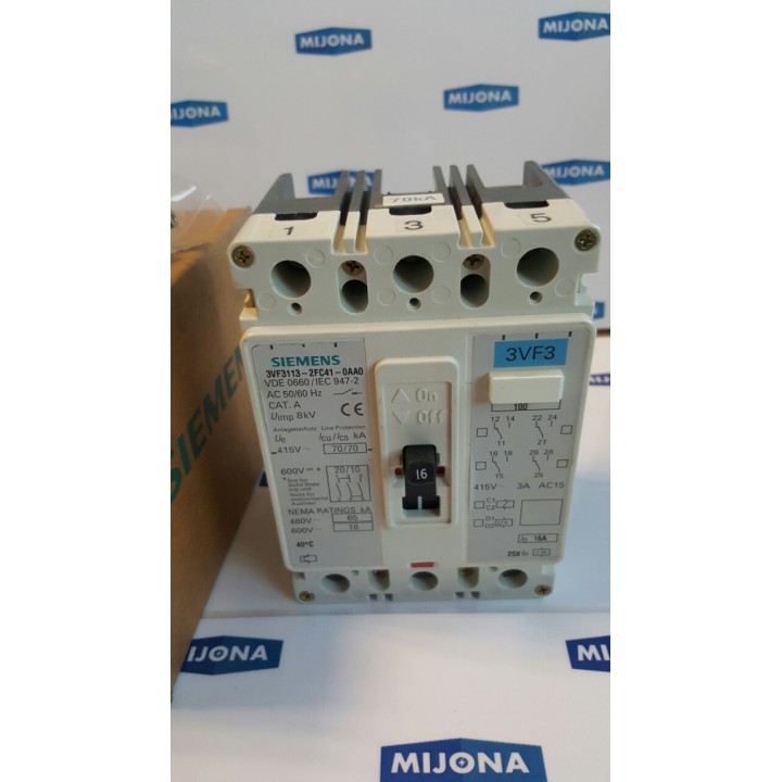 Siemens 3VF3113-2FC41-0AA0 50/60 Hz Leistungsschalter Siemens 3VF3113-2FC41-0AA0 50/60 Hz Leistungsschalter