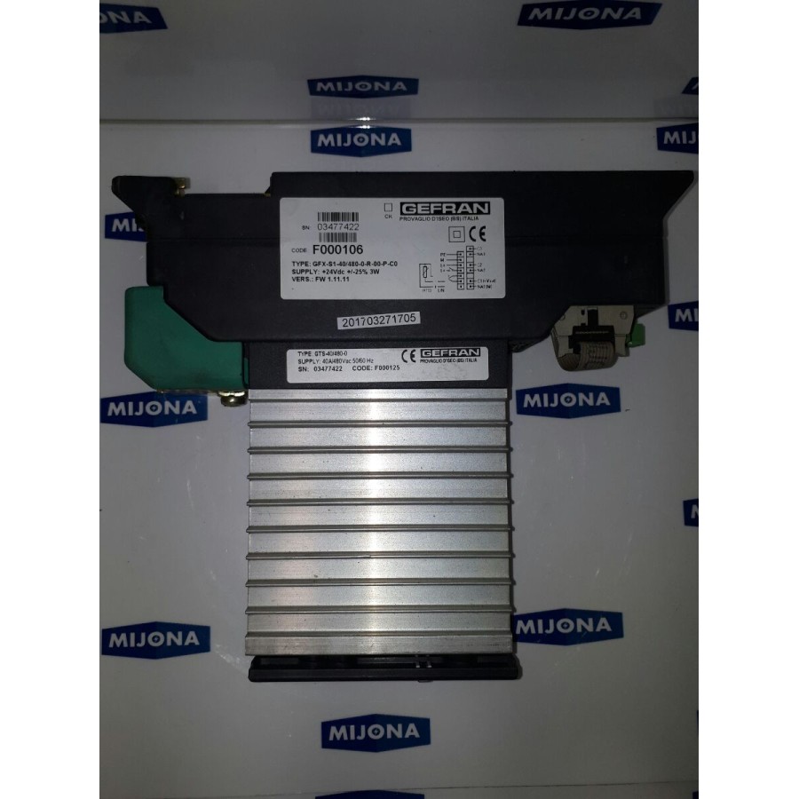 GEFRAN Halbleiterrelais GFX 40A/480 Vac AC1 50/60Hz