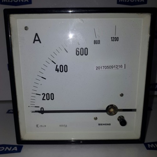 Siemens Ampermeter 0-800 A 145-145mm