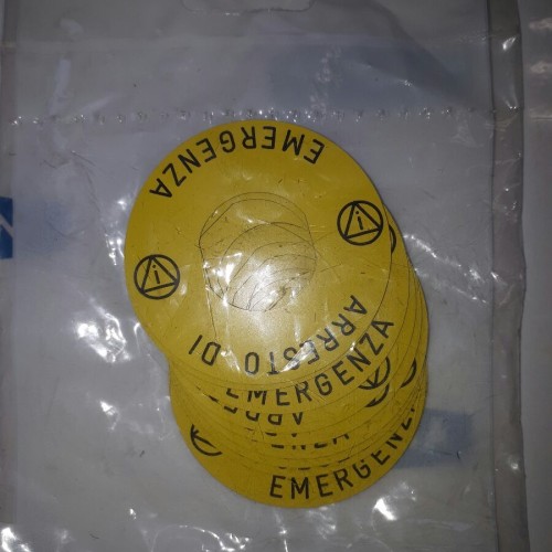Schneider ZBY 9630 Etikett Runde 'Arresto Emergenza' für XB4 und XB5 Schneider ZBY 9630 Etikett Runde 'Arresto Emergenza' für XB4 und XB5