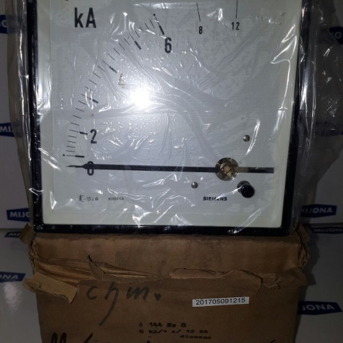 Siemens Ampermeter 0-12 kA 145x145mm Siemens Ampermeter 0-12 kA 145x145mm