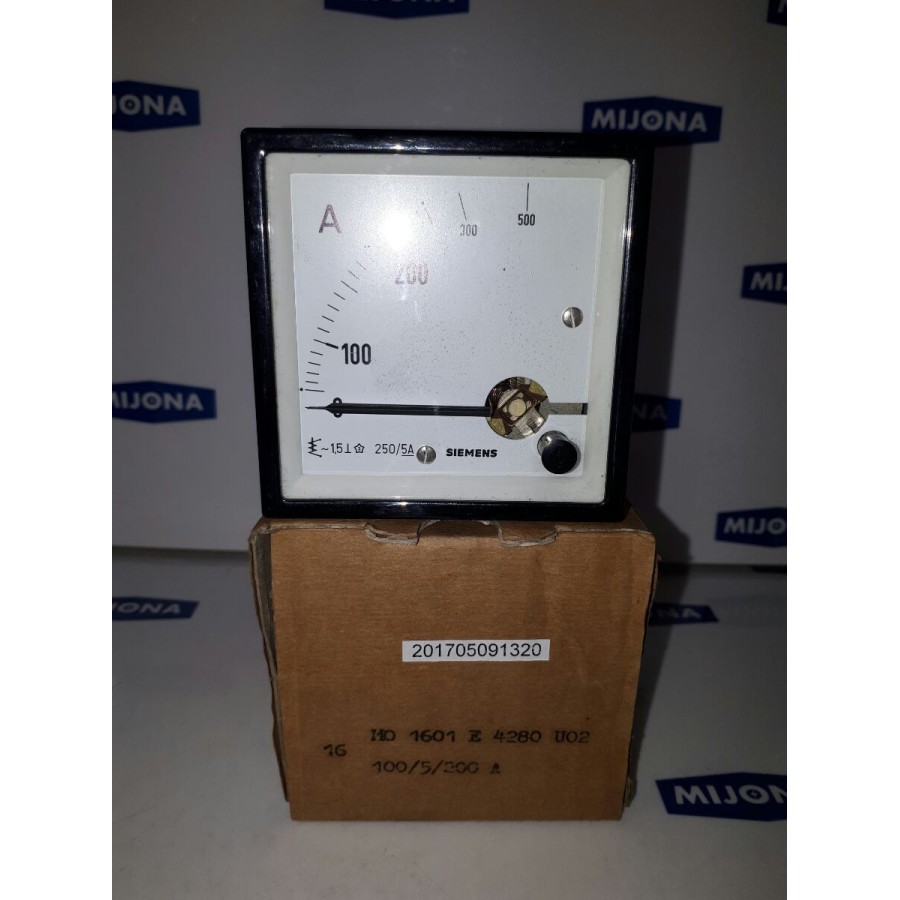 Siemens Ampermeter 100/5/200A MO 1601 E 4280 UO2 70x70mm