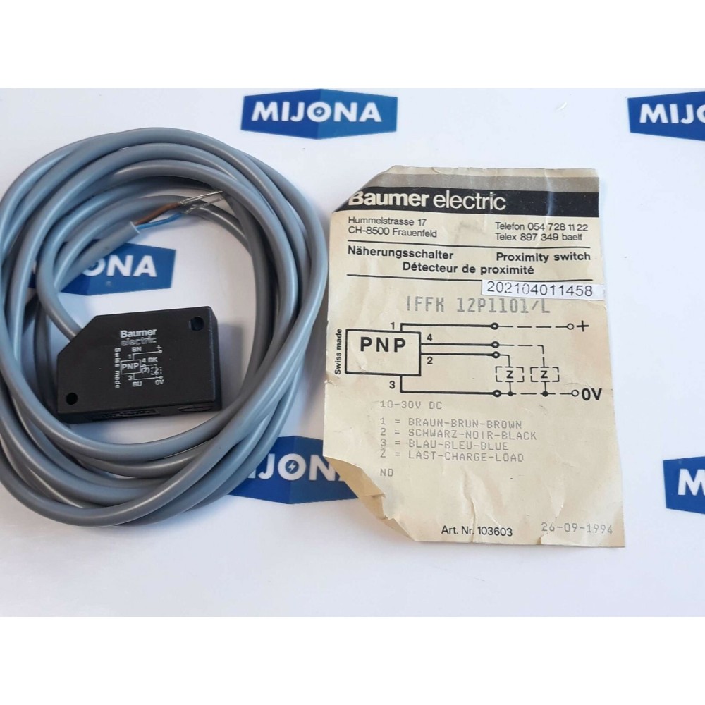 Baumer proximity switch Näherungsschalter  IFFK 12P1101 L (NEW OLD STOCK)