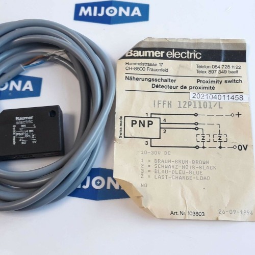 Baumer proximity switch Näherungsschalter  IFFK 12P1101 L (NEW OLD STOCK)