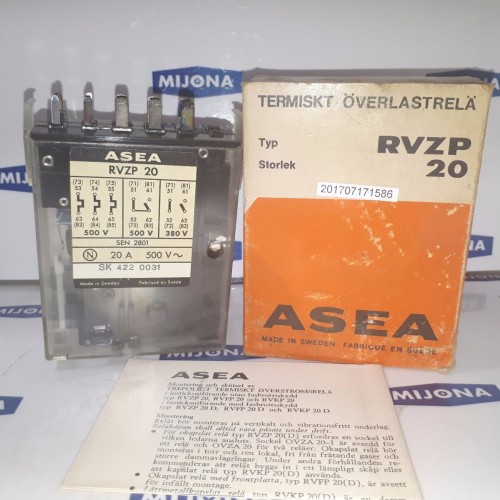 ASEA RVZP 20 termal overload relay SK 422 0031 4,0-6,5 A