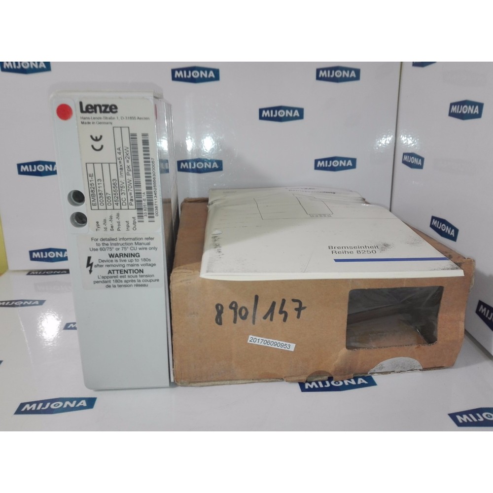Lenze EMB8251-E Bremsmodul DC 375V (new old stock) Lenze EMB8251-E Bremsmodul DC 375V (new old stock)