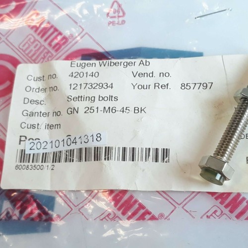 EUGEN WIBERGER GN 251 M6 45 BK SETTING BOLT (NEW OLD STOCK)