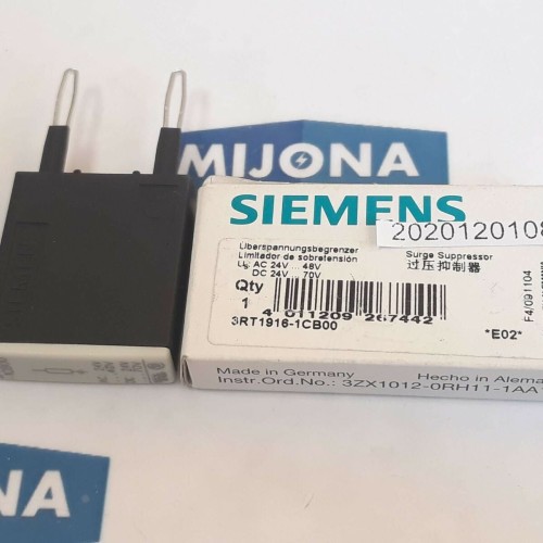 SIEMENS 3RT1916 1CB00 RELAY COIL SURGE SUPPRESSOR 24 VDC AC 24V 48V DC 24V 70V