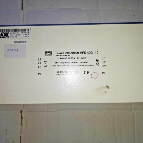 SEW EURODRIVE HFD 400 110 8263531 440V BLOCK HPF VDE 0565 3 Funk-Entstörfilter SEW EURODRIVE HFD 400 110 8263531 440V BLOCK HPF VDE 0565 3 Funk-Entstörfilter