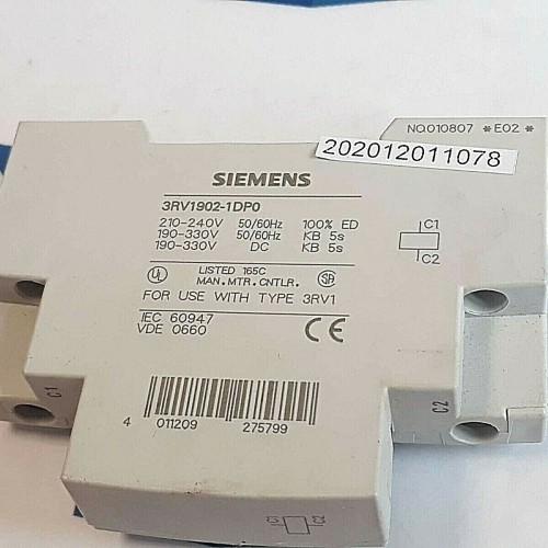 SIEMENS 3RV1901 1DP0 210-240V 50-60HZ 190-330V 50-60HZ 190-330V DC
