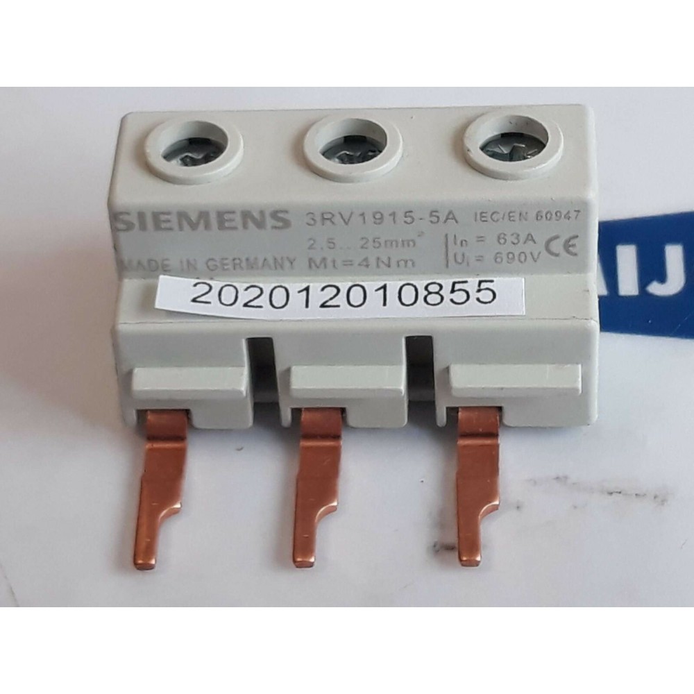 SIEMENS 3RV1915 5A 63A 690V 2.5-25mm² 3 phase  Bussbar Terminal ew old stock