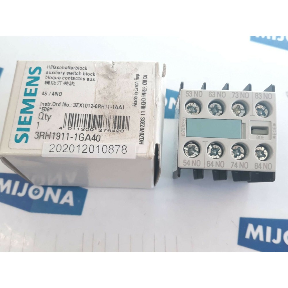 SIEMENS 3RH1911 1GA40 4S 4NO 690V 10A 240V DC13 AC15