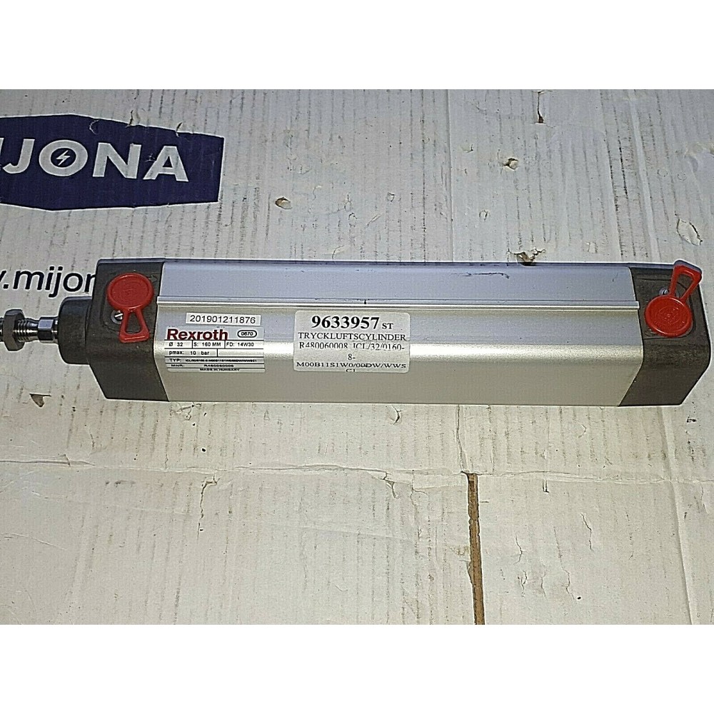 Rexroth MNR R480060008 10Bar 14W30 PNEUMATIK CYLINDER (New old stock)