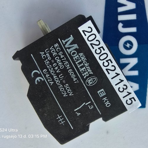 Moeller E K10 10A 600V AC 1A 250V DC Auxiliary Contact K10