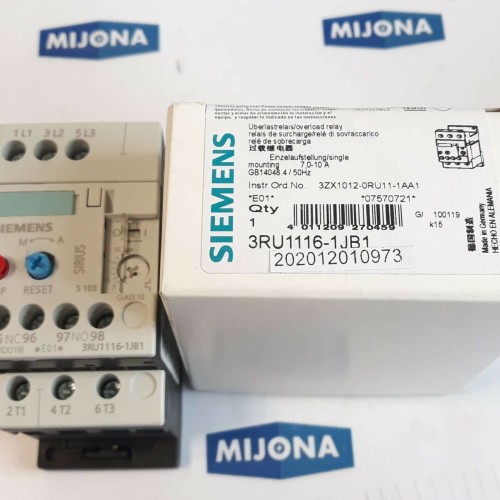 SIEMENS 3RU1116 1JB1 OVERLOAD RELAY 690V 50HZ AC 15 DC 13 7-10A SIEMENS 3RU1116 1JB1 OVERLOAD RELAY 690V 50HZ AC 15 DC 13 7-10A