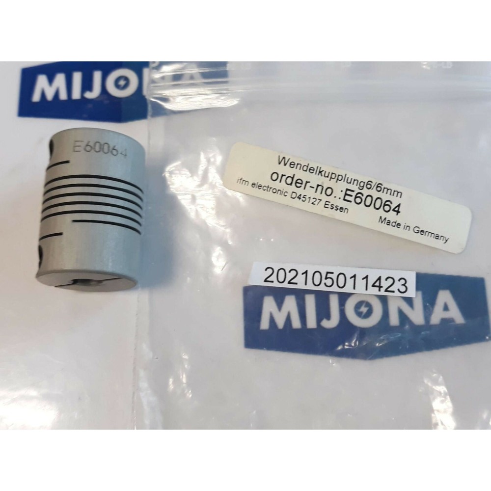 IFM electronic E60064 Wendelkupplung 6 6mm Helical coupling (new old stock)
