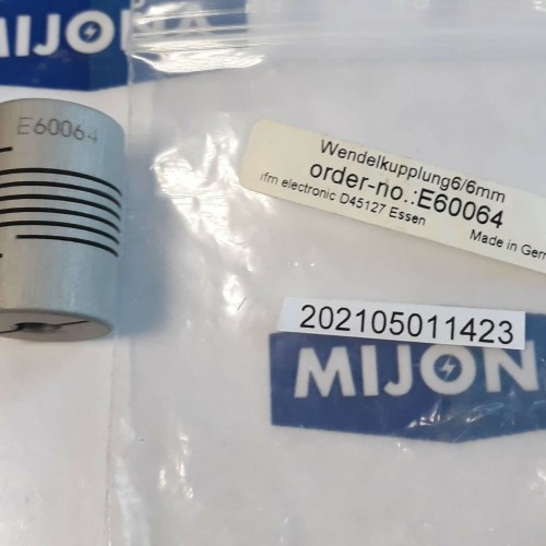 IFM electronic E60064 Wendelkupplung 6 6mm Helical coupling (new old stock)