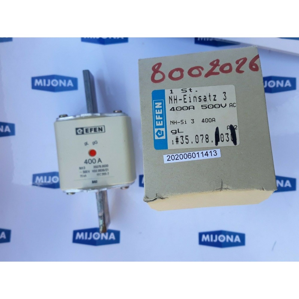 EFEN 400A gL NH3 35078 0030 500V VDE0636/21 70kA IEC 269-2 (New old stock)
