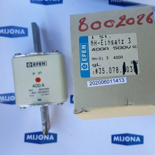EFEN 400A gL NH3 35078 0030 500V VDE0636/21 70kA IEC 269-2 (New old stock)