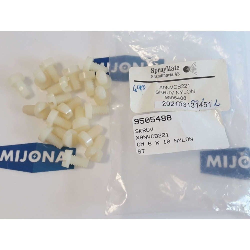 SPRAYMATE X9SVCB221 NYLON SCREW GLASSFIBER 9505488Price for 20 psc new old stock