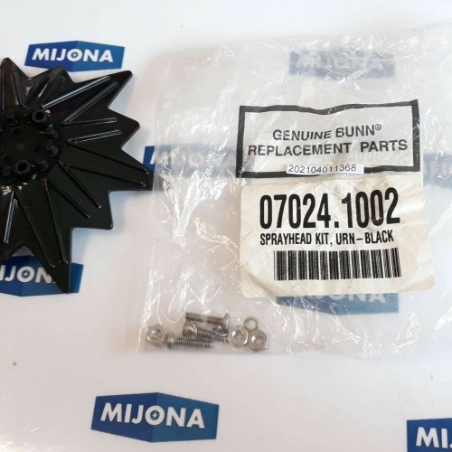Genuine Bunn replacement parts 07024 1002 SPRAYHEAD KIT URN black U3