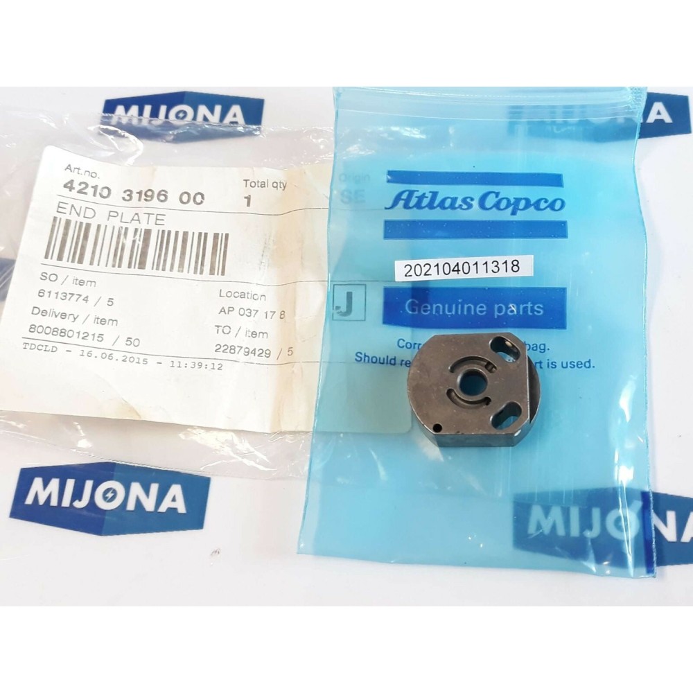 Atlas Copco 4210 3196 00 END PLATE 4210319600 Atlas Copco 4210 3196 00 END PLATE 4210319600