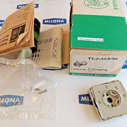 Moeller T1 2 143 EZ switch SCHALTER AC1 20A IP55 IP00 T1-2-143/ez new old stock