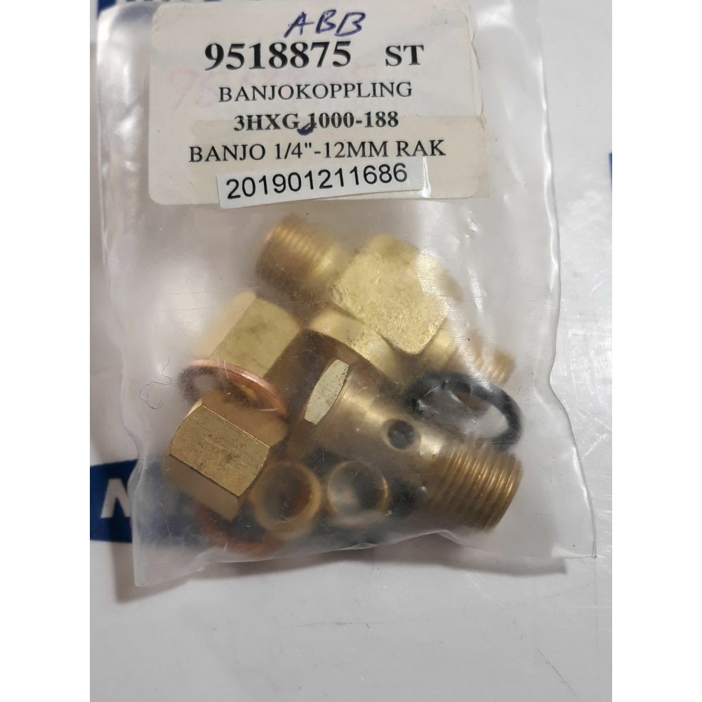 ABB 3HZG 1000 188 BANJO 1/4 12MM RAK